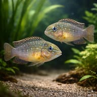 Spathodus ehrytrodon 3,5 - 4 — pair in a planted aquarium — representative image - view 2