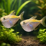 Spotfin hatchetfish — pair in a planted aquarium — representative image - view 2