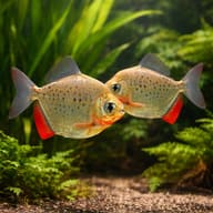 Two Spotted Silver Dollar (Metynnis maculatus) fish in an aquarium, representative illustration — representative image - view 2