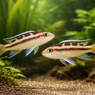 Striped Lamprologus — pair in a planted aquarium — representative image - view 2