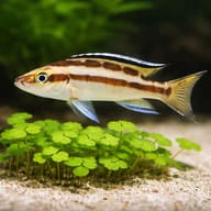 Striped Lamprologus — close view showing fin and scale detail — representative image - view 4