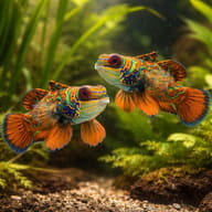 Mandarinfish - Marine Aquarium Livestock — Stunning Synchiropus Splendidus for UK Aquarists — pair in a planted aquarium - view 2