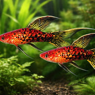 Swordtail Berlin Lyra — pair in a planted aquarium — representative image - view 2