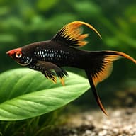 Swordtail Black Lyra — close view showing fin and scale detail — representative image - view 4