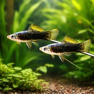 Swordtail Black — pair in a planted aquarium — representative image - view 2
