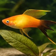 Swordtail Marry Gold Lyra — close view showing fin and scale detail — representative image - view 4