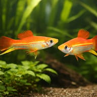 Swordtail Marry Gold — pair in a planted aquarium — representative image - view 2