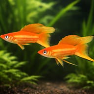 Swordtail Red Simpson — pair in a planted aquarium — representative image - view 2