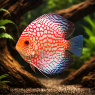 Pigeon Checkerboard Discus (Symphysodon spp.) domestic discus strain — representative image - view 1