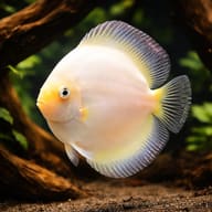 White Diamant Discus (Symphysodon spp.) domestic discus strain — representative image - view 1