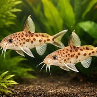 Two representative Cuckoo Catfish in an aquarium; fish are sold individually - view 4