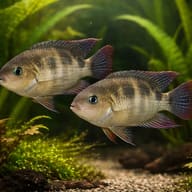 T-Bar Cichlid — pair in a planted aquarium — representative image - view 2