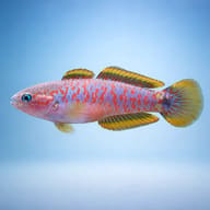 Side view of Peacock Gudgeon (Tateurndina ocellicauda) in a calm planted aquarium — representative image - view 3