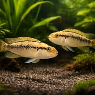 Telmatochromis vittatus S — pair in a planted aquarium — representative image - view 2