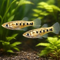 Ten-spotted Livebearer (Cnesterodon decemmaculatus) pair-style planted aquarium scene — representative image - view 2