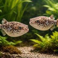 Tetraodon palembangensis — pair in a planted aquarium — representative image - view 2