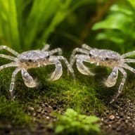 Thai Micro Crab (Limnopilos naiyanetri) — Freshwater Crabs and Lobsters — pair in a planted aquarium — representative image - view 2