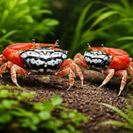 Thick-legged fiddler crab (Paraleptuca crassipes) in a brackish paludarium - pair view — representative image - view 2