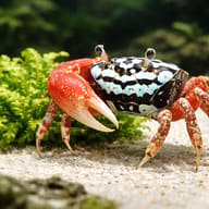 Thick-legged fiddler crab (Paraleptuca crassipes) in a brackish paludarium - scale view — representative image - view 4