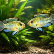 Thick Lips Dwarf cichlid — pair in a planted aquarium — representative image - view 2