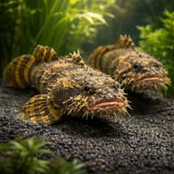 Three-spined Frogfish (Batrachomoeus trispinosus) pair in a specialist brackish setup — representative image - view 2
