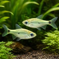 Three-Spot Tetra (Cheirodon kriegi) — pair in a planted aquarium — representative image - view 2