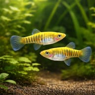 Tiger Teddy Livebearer (Neoheterandria elegans) in a calm planted aquarium scene — representative image - view 2