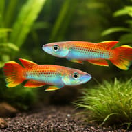 Togo Panchax pair in a covered planted surface-killifish aquarium — representative image - view 2