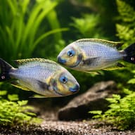 Tropheus anectemus /polli/ 3,5 - 4 — pair in a planted aquarium — representative image - view 2