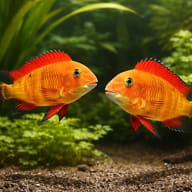 Tropheus brichardi namansi gold 5 — pair in a planted aquarium — representative image - view 2