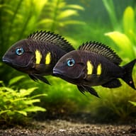 Tropheus brichardi ulwille 3 — pair in a planted aquarium — representative image - view 2