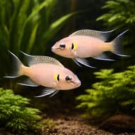 Chalinochromis brichardi pair in a planted aquarium - view 2