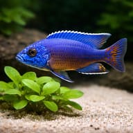 Ngara Peacock Cichlid scale view with plant for size context — representative image - view 5