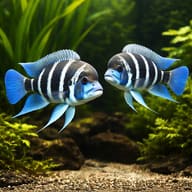 Cyphotilapia frontosa kigoma pair in a planted aquarium - view 2