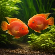 Green Sail-Fin Molly Pair (Poecilia velifera) pair in a planted aquarium - view 2
