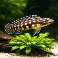 Marlier's Julie with caves and rocks for scale (Julidochromis marlieri) — representative image - view 4