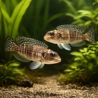 Meleagris Shell-Dweller — Pair of pearl-spotted Neolamprologus stappersi in an aquarium — representative image - view 2