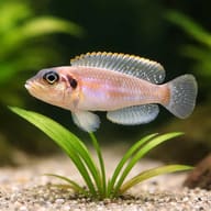 Ocellated Shell-Dweller (Lamprologus ocellatus) with shell bed for scale — representative image - view 4