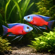Illustration of two Red Fin Kadango-type cichlids - view 2
