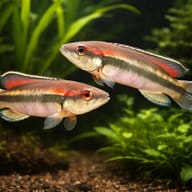 Crenicichla johanna — South American Cichlids — pair in a planted aquarium — representative image - view 2