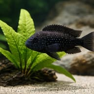 Duboisi White-Spotted Cichlid body pattern and scale detail (Tropheus duboisi) — representative image - view 4