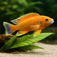William's Mbuna Care — Illustrative mbuna cichlid beside aquarium plants - view 4