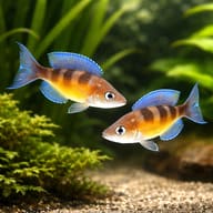 Representative digital illustration of two Cyprichromis zonatus - view 2