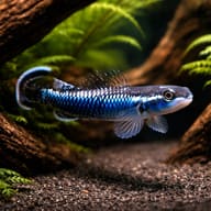 Blue Neon Goby Stiphodon sp. undio blue driftwood view K705 - view 2