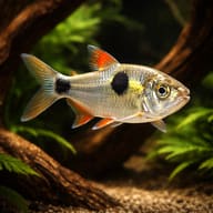 Bucktooth Tetra (Exodon paradoxus) in a planted aquarium - view 1