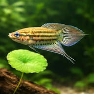 Croaking Gourami Trichopsis vittata scale and plant cover view — representative image - view 5