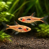 Representative Phoenix Rasbora shoal in a planted aquarium; one fish is supplied per quantity - view 3