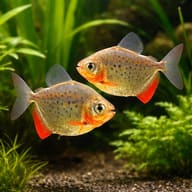 Pair of Silver Dollar fish (Metynnis hypsauchen) in a planted aquarium — representative image - view 2