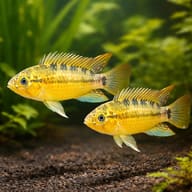 Tucurui Dwarf Cichlid Apistogramma tucurui in a planted aquarium — pair in a planted aquarium — representative image - view 2