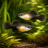 Two Twoline Skiffia (Skiffia bilineata) fish in an aquarium, representative illustration — representative image - view 2